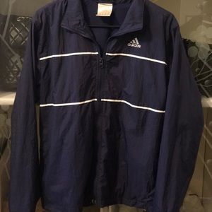 Dark Blue Adidas Windbreaker Jacket Size Medium